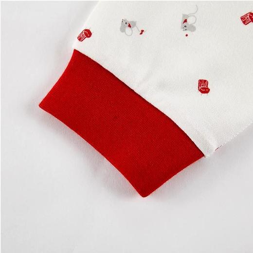 英氏儿童四季内衣女宝宝红色喜庆纯棉秋衣2件装YLTAJ00001A01 商品图3