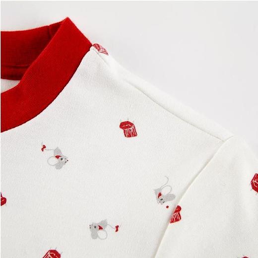 英氏儿童四季内衣女宝宝红色喜庆纯棉秋衣2件装YLTAJ00001A01 商品图1