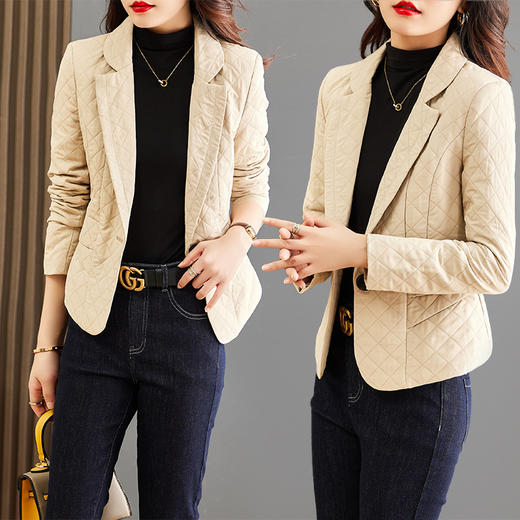 外套短款纯色时尚气质修身显瘦小个子休闲洋气上衣HR-WG98259 商品图2