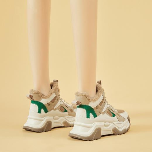 LH147秋冬加绒保暖棉鞋皮毛一体运动休闲老爹鞋 商品图3