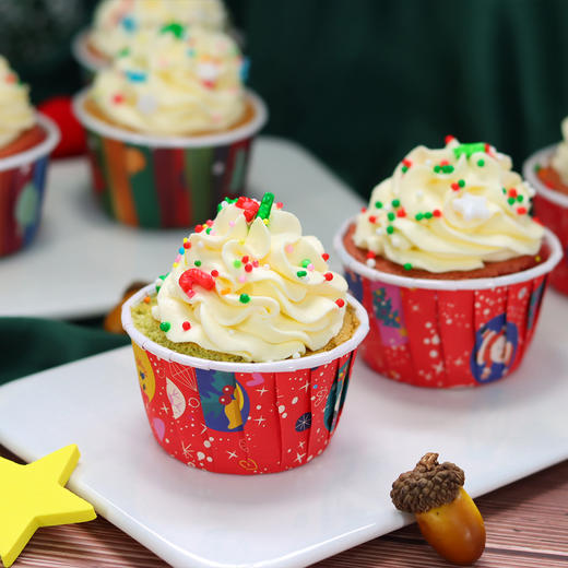 12个圣诞蛋糕纸杯-动物奶油 商品图1