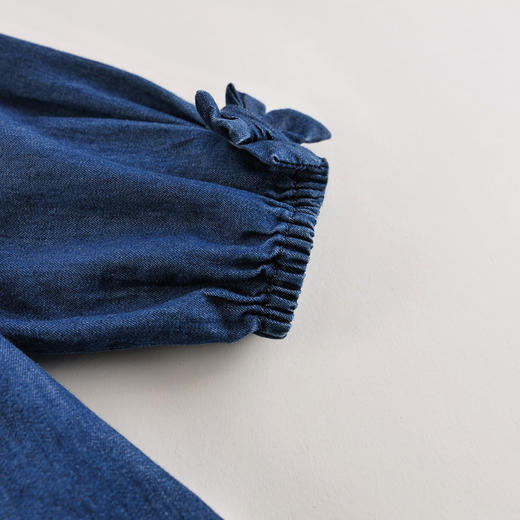 【马克珍妮 芦芙】春装新款 法式碎褶纯棉牛仔连衣裙230237 商品图5