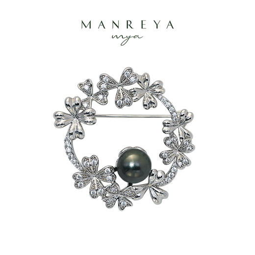 Manreya玛芮雅“倾城花环”大溪地黑珍珠胸针 商品图0