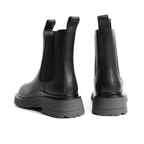 百货世界-森达牛皮革/纺织品女皮靴