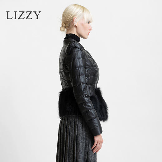 LIZZY 冬狐狸毛皮拼接充绒绵羊皮短外套5146 商品图2