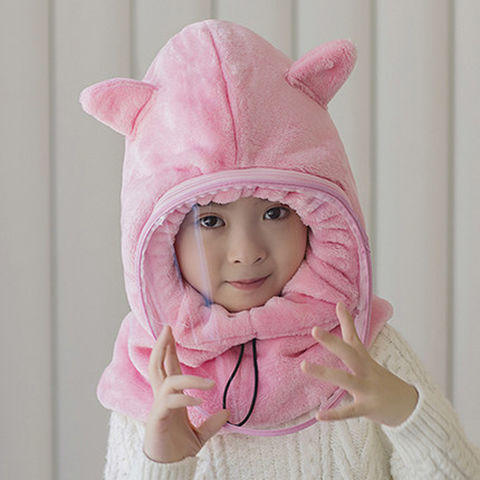 【循环包裹 聚热恒温】冬季儿童防风帽子围脖带面罩毛绒护耳帽套头帽保暖帽成人女保暖 商品图0