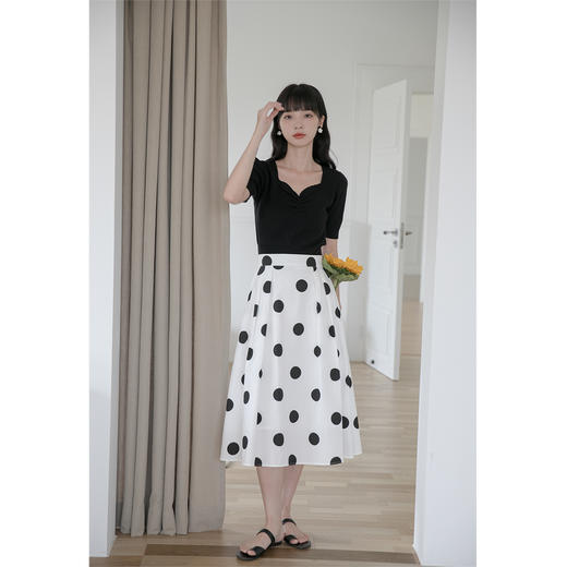 鹿向南短袖针织衫薄款设计感小众夏季短款上衣白色LXN17730 商品图3