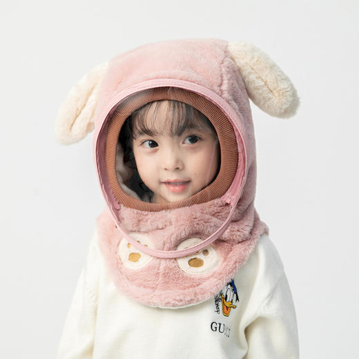 【防风保暖 镜面一体套头帽】儿童帽子冬天保暖防风帽防护带面罩男女童加厚遮脸围脖一体套头帽 商品图10