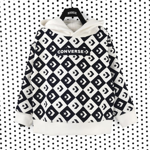 Converse匡威童衣冬季新款男女童棋盘格休闲加绒连帽套头卫衣CV2242075 商品图0