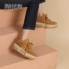 西村名物2023春季新款复古厚底板鞋面包鞋加绒小白休闲鞋女12251 商品缩略图2