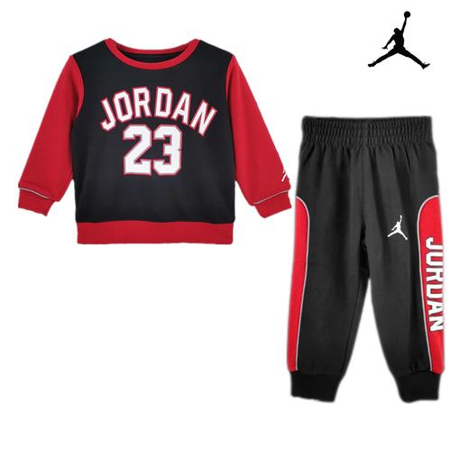 JORDAN乔丹AJ童装春秋男女童毛圈运动休闲卫衣长裤套装JD2232059 商品图0