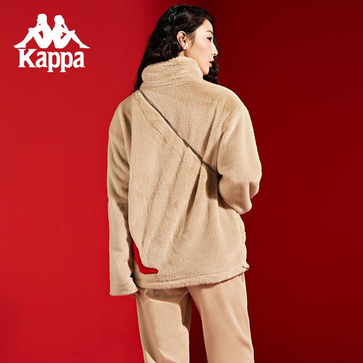 卡帕Kappa兔年限定新年款羊羔绒2023新款女开衫夹克休闲卫衣外套K0D22WK39 商品图3