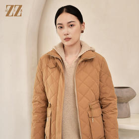佐尔美冬季新款 保暖90白鸭绒松紧腰立领羽绒服女E24YY10