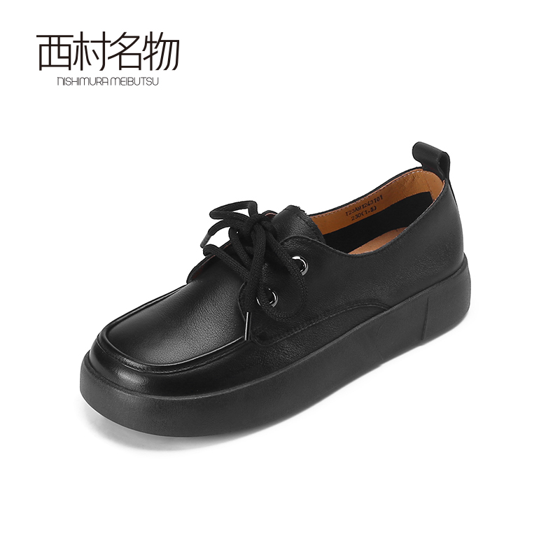 西村名物2023春季新款通勤乐福鞋女英伦风小皮鞋商城同款12431