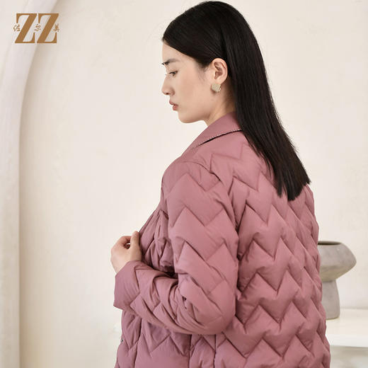 佐尔美冬季新款 气质简约波浪短款羽绒服女E24YY14 商品图4