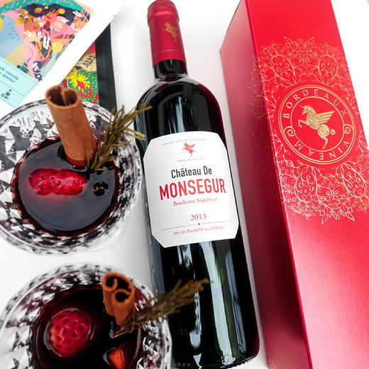 翡马 波尔多进口红葡萄酒2013年 13.5度 750ml*1 蒙赛干红热红酒礼盒 商品图3