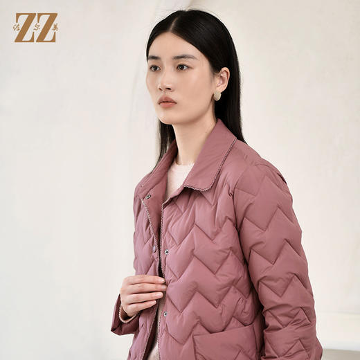 佐尔美冬季新款 气质简约波浪短款羽绒服女E24YY14 商品图1