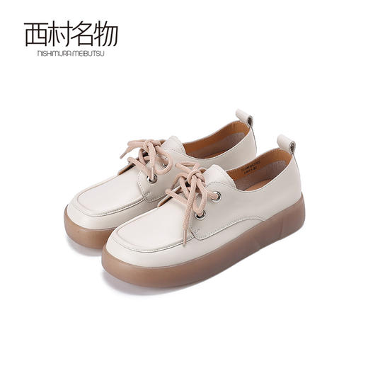 西村名物2023春季新款通勤乐福鞋女英伦风小皮鞋商城同款12431 商品图1