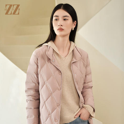 佐尔美冬季新款 简约时尚百搭短款羽绒服女E24YY27 商品图3