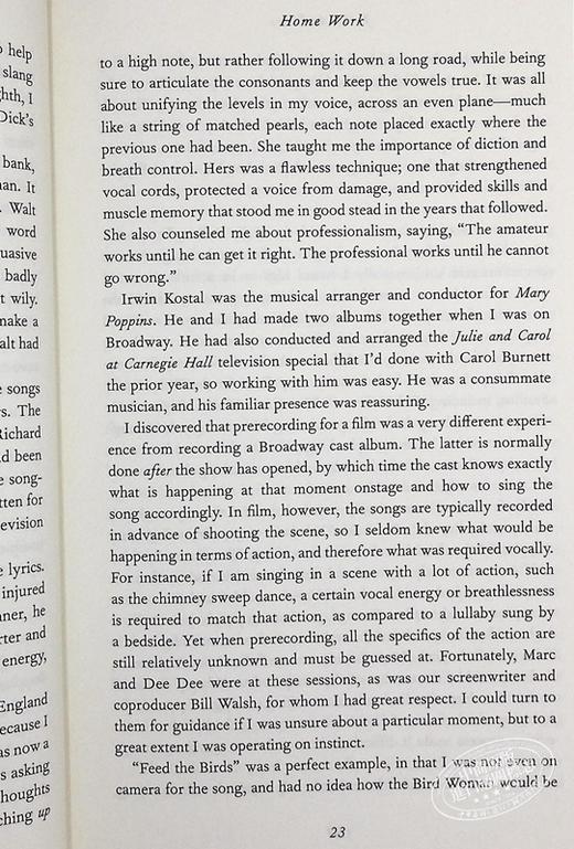 【中商原版】朱莉·安德鲁斯自传 英文原版 Home Work: A Memoir of My Hollywood Years Julie Andrews 人物传记 回忆录 商品图8