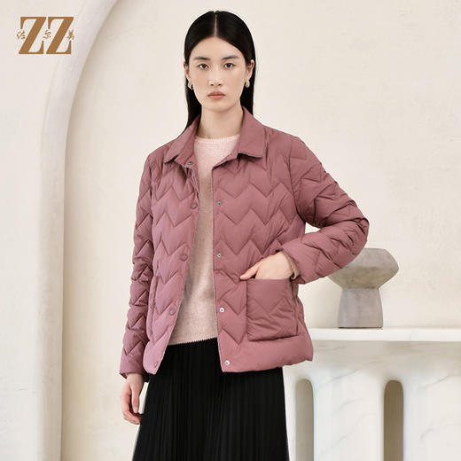 佐尔美冬季新款 气质简约波浪短款羽绒服女E24YY14 商品图2