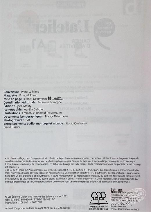 【中商原版】青少儿法语教材 L Atelier A1 练习册 mp3 法文原版 L Atelier niveau A1 2022 CAHIER mp3 Collectif 商品图4