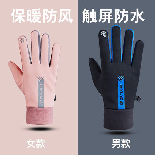 戴佳韵/男女冬季加绒加厚防风可触屏手套 商品图0