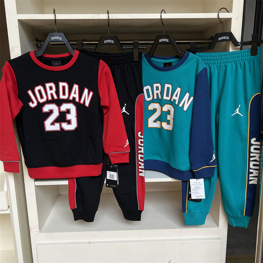 JORDAN乔丹AJ童装春秋男女童毛圈运动休闲卫衣长裤套装JD2232059 商品图1