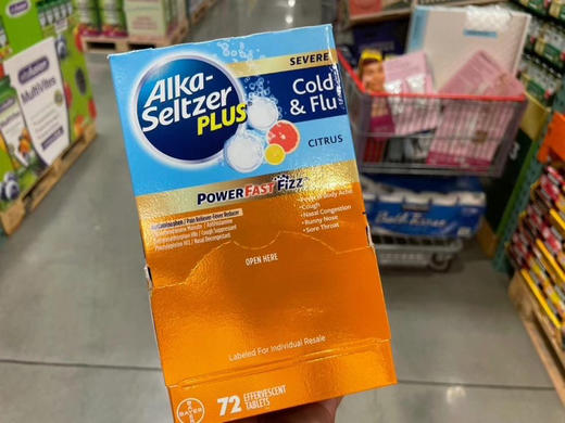 💰260元/盒72片美原国装直邮到手！强烈推荐🔥全球十大厂之一 🇺🇸拜尔厂药的Alka-Seltzer Plus感冒/流感泡腾片 商品图1
