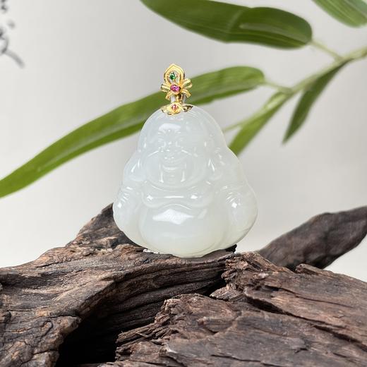 18K和田玉吊坠羊脂佛公 商品图0