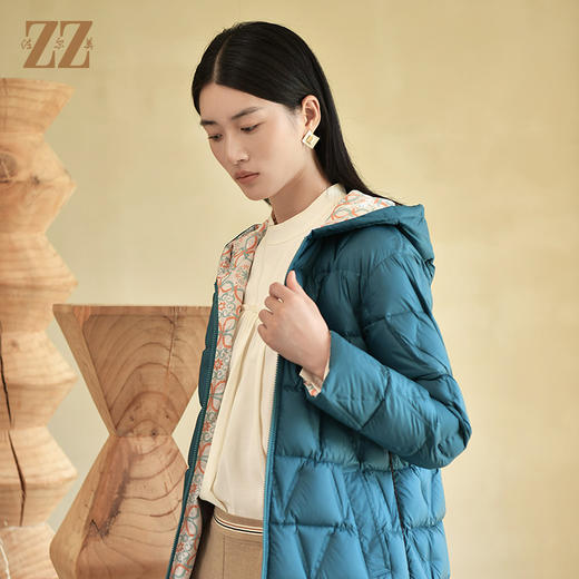 佐尔美冬季新款 简约纯色保暖中长款羽绒服女E24YY20 商品图2