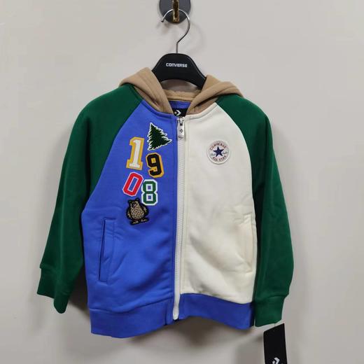 Converse匡威童衣童衣春秋冬男童加绒连帽卫衣卡通开衫外套CV2242055 商品图0