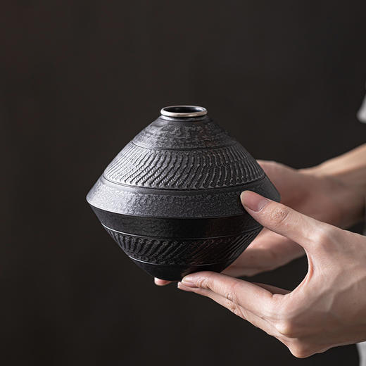 手工跳刀复古小花瓶花插中式家用客厅陶瓷花器茶桌瓷器茶道小摆件 商品图1