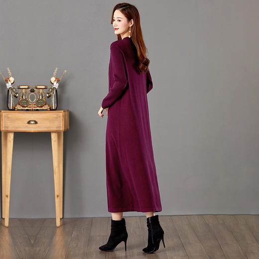 冬季宽松配大衣长款过膝毛衣裙洋气加厚内搭CC-E-3075 商品图2