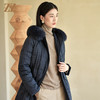 佐尔美冬季新款 气质保暖面包格狐毛领羽绒服女E24YH15 商品缩略图1