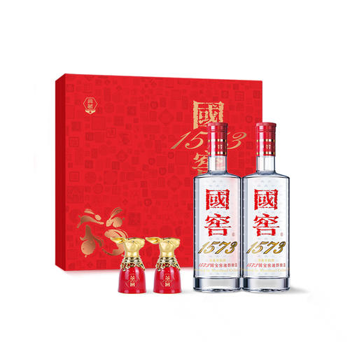 【29日积分兑换】52度 国窖1573经典装 大展宏兔礼盒 500ml*2瓶 泸州老窖官方旗舰店 商品图1