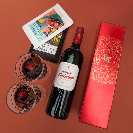 翡马 波尔多进口红葡萄酒2013年 13.5度 750ml*1 蒙赛干红热红酒礼盒 商品图2