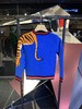 蓝色复古时尚老虎圆领针织衫 商品缩略图1