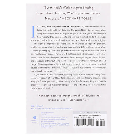 【中商原版】一念之转 四句话改变你的人生 Loving What Is Four Questions Can Change Your Life 英文原版 Byron Katie 商品图1