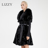 LIZZY 冬水貂卡拉古胎羊毛拼接斗篷式裘皮皮草大衣4642 商品缩略图2