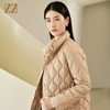 佐尔美冬季新款 简约时尚菱形格短款羽绒服女E24YY13 商品缩略图1