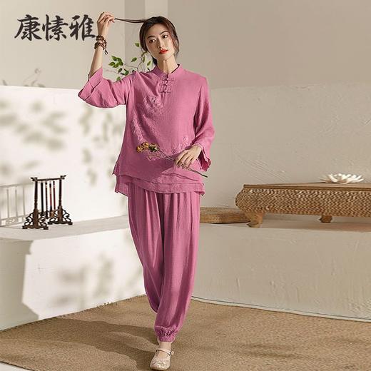 太极服女秋冬季武术练功表演太极拳练功服服装新款飘逸套装 商品图2