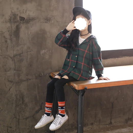 裁缝学苑 TW31女童连帽长袖衬衫1:1实物服装纸样剪裁图纸牛皮纸样 商品图1