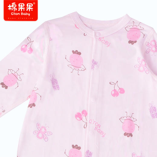 棉果果商场同款春季新品兰莫代尔柔软亲肤第二层宝宝66-90码肌肤女童爬服哈衣对开连体衣M121722423102 商品图4