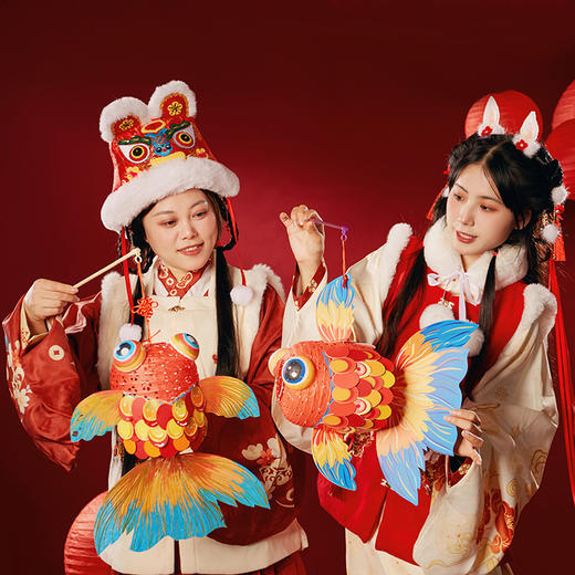 【应季好物】新年春节元旦手工diy金鱼灯（彩印款）2个 商品图2