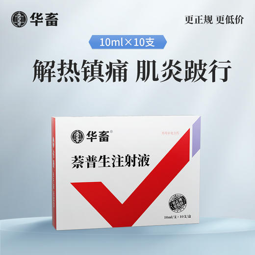 【社群专享】华畜 10ml:0.5g萘普生注射液10ml*10支 解热镇痛 关节炎 关节肿胀 蹄叶炎 商品图0