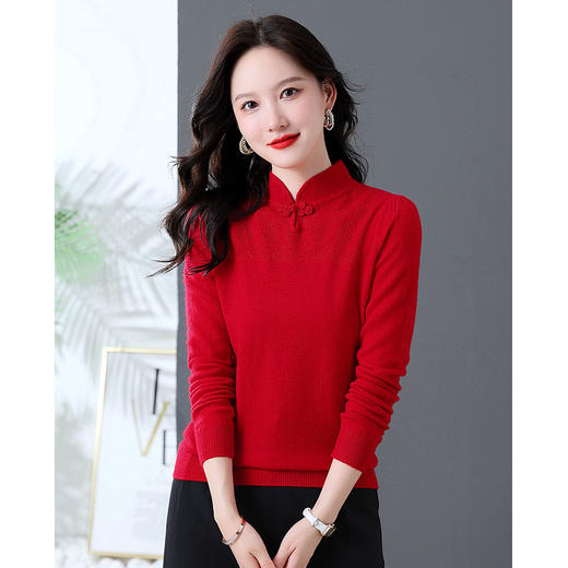 100纯羊毛本命年毛衣时尚内搭打底羊毛衫CC-108-91007 商品图1