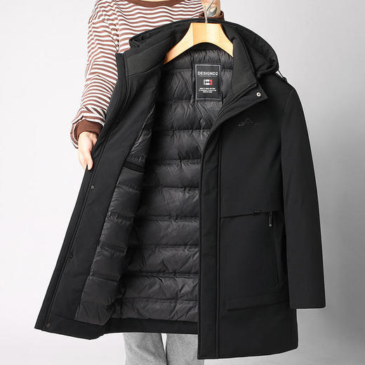2022冬季新款中老年羽绒棉服连帽男中长款爸爸装加厚休闲中年外套WMM-9902 商品图2