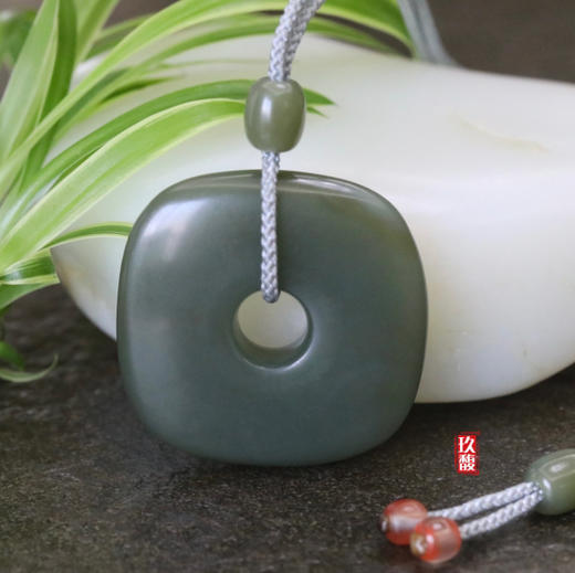 和田玉（青玉-无结构）挂件--玉璧37.30g 商品图1
