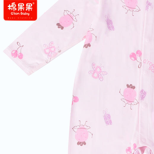 棉果果商场同款春季新品兰莫代尔柔软亲肤第二层宝宝66-90码肌肤女童爬服哈衣对开连体衣M121722423102 商品图2